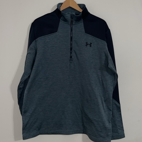 Under Armour Coldgear Mens Long Sleeve 3/4 Zip Knit Pullover Shirt XL - Picture 1 of 8